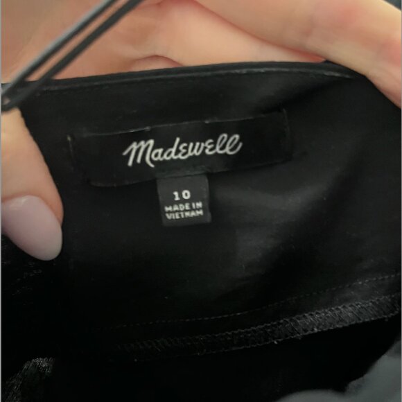 Madewell NWT Black Layton Midi Slip Dress, Size 10 - Picture 7 of 7